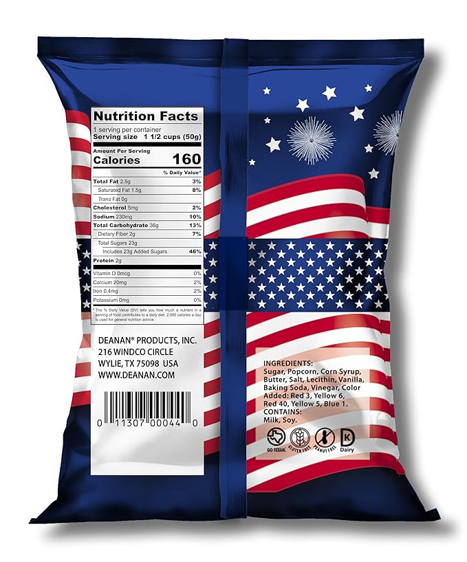 Deanan® Patriotic Vanilla Popcorn 12 Count (1.5 Cup ea)