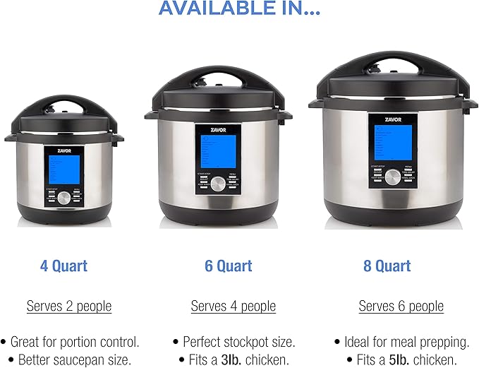 Zavor LUX LCD 6 Quart Multi-cooker with America's Test Kitchen Multicooker Perfection Cookbook, Stainless Steel