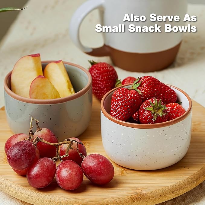 Ramekins Set of 6, 8 oz Creme Brulee Ramekins Oven Safe, Porcelain Ramekin Bowls, Mini Cheesecake Pans, Small Baking Dish, Dipping Sauce Bowls, Ramekin for Baking Souffle, Ice Cream - Vanilla White