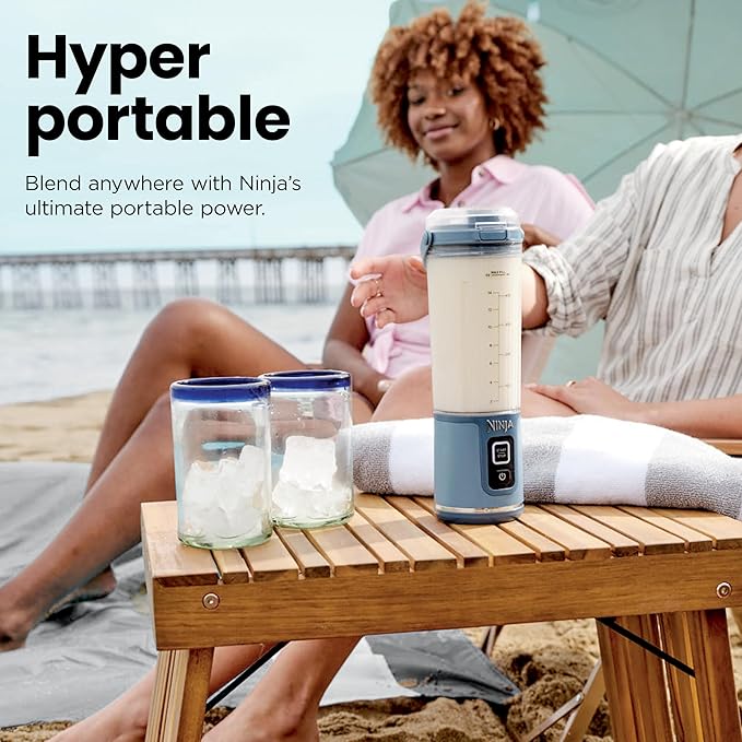 Ninja BC151WH Blast Portable Blender, Cordless, 18oz. Vessel, Personal Blender-for Shakes & Smoothies, BPA Free, Leakproof-Lid & Sip Spout, USB-C Rechargeable, Dishwasher Safe Parts, White