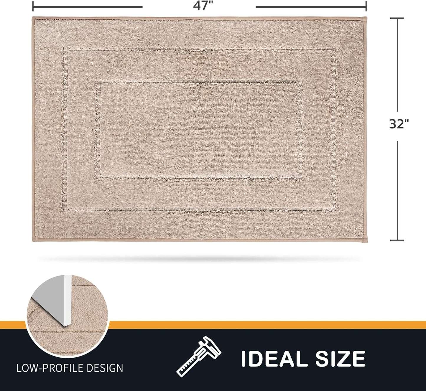 PURRUGS Dirt Trapping Door Mat 32" x 47", Non-Slip/Skid Machine Washable Entryway Rug, Dog Doormat, Super Absorbent Welcome Mat for Muddy Wet Shoes and Paws, Beige