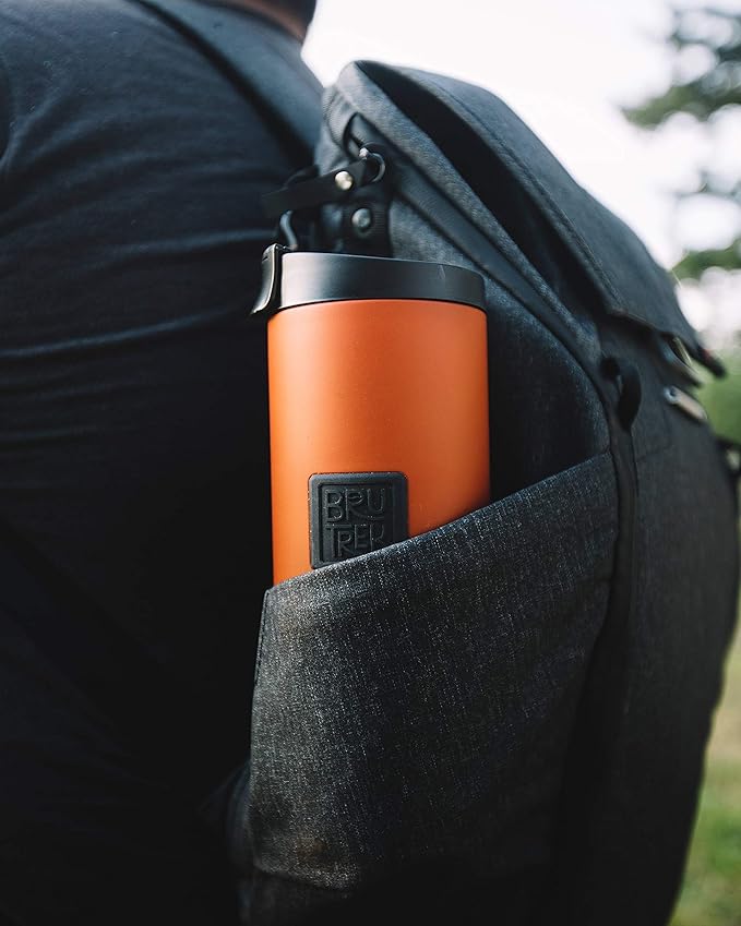 BruTrek® by Planetary Design OVRLNDR Travel Coffee French Press, 24 fl.oz Drinkable Capacity, Vacuum Insulated, Easy To Clean Removable Bottom, No Spill Lid, On The Go Coffee Brewing (Red Rock)