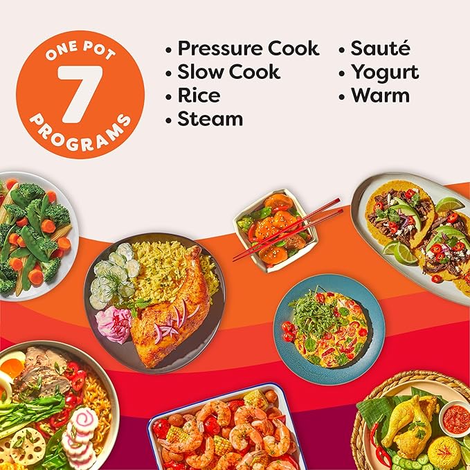 Instant Pot 4QT RIO Mini 7-in-1 Multi-Cooker, Pressure Cooker, Slow cook, Sauté, Steam, Rice Maker, Yogurt, & Warmer, Rosewater, 4 Quarts