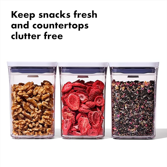 OXO Good Grips 3-PC Small Square Short POP Container Set,(Pack of 2)