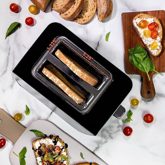 Inspirex Two Slice Touchscreen Lever Toaster, Black
