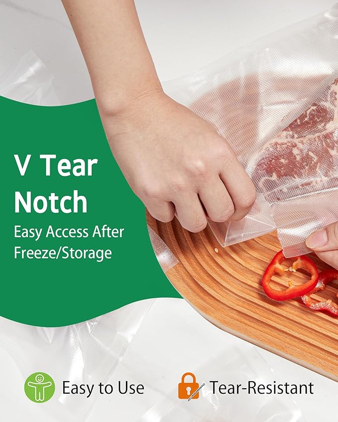 Syntus 200 Count Vacuum Sealer Bags Pint 6 x 10 inch for Seal a Meal, Commercial Grade BPA Free Heavy Duty Precut Seal Bags, Food Vac Bags for Storage, Meal Prep or Sous Vide