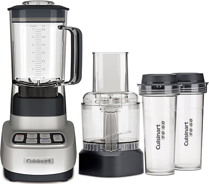 Cuisinart BFP-650P1 Velocity Ultra Trio 1-HP Blender/Food Processor with Travel Cups, Die Cast