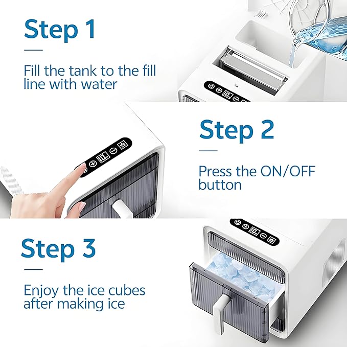 Clear Ice Maker, Makes Fresh Ice Cubes, Chilled Drinks, Makes 12 Ice Cubes in 10 Mins, Suitable for Making Hollow, Half-Hollow and Solid Ice Cubes, Summer Essential!