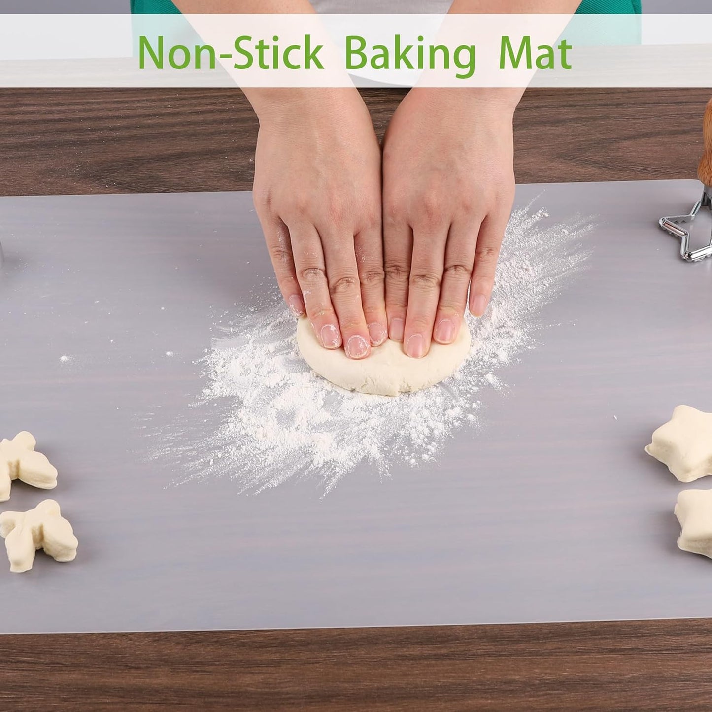 4 Pack Silicone Mats for Kitchen Counter: Translucent 10.24 x 14.2 inch (1 MM Thick) - Non-Slip Countertop Protector Liner - Heat Resistant Non-Stick Baking Mat for Pastry