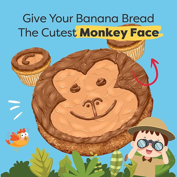 BAKETIVITY Monkey Banana Bread | Banana Cake Kids Baking Set for Girls & Boys | Baking Set for Kids with Pre-Measured Ingredients | Perfect Family Gifts for Cooking Lovers Ages 6-12