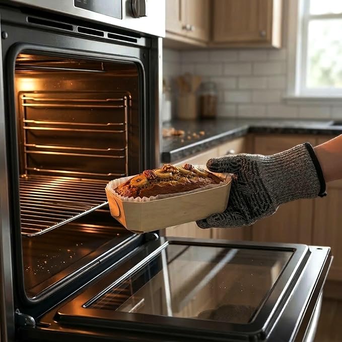 Restaurantware Taipei 34 Ounce Wooden Baking Molds 100 Oven Ready Disposable Loaf Pans - With Paper Liners Greaseproof Wood Containers For Baking For Banana Bread Meatloaf And More