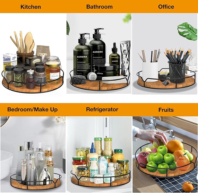 9" & 10" Lazy Susan Organizer - Carbonized Black