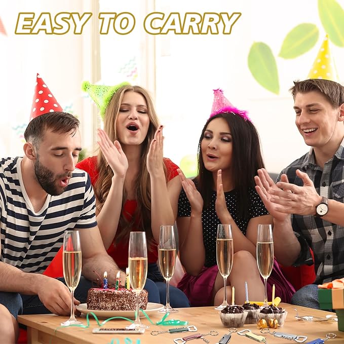 Ziliny 24 Pcs Bottle Opener Keychain Bulk Wine Bottle Beer Opener Keychain 3.27" Stainless Steel Corkscrew Waiter Corkscrew Wine Keyring Gifts for Christmas Bar Party Wedding Home (Multi Color)