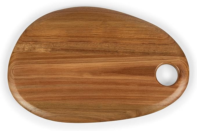 PICNIC TIME NCAA Washington & Lee Generals Pebble Acacia Charcuterie Board 18" x 15", Cheese Board, Wood Serving Platter, (Natural Acacia)