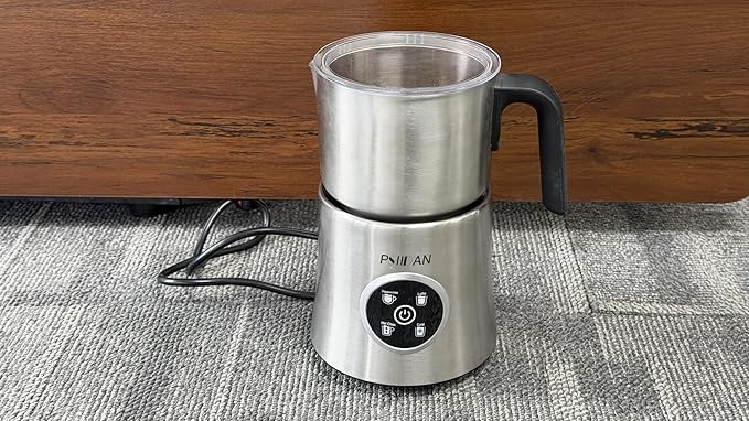 Milk Frother and Steamer, Electric Milk Frother with Detachable Stainless Steel Jug, Hot & Cold Foam Maker for Latte, Cappuccino, Coffee, 10oz Froth / 17oz Heat