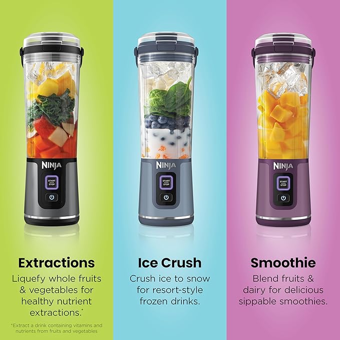 Ninja Blast Portable Blender, Cordless, 18oz. Vessel, Personal Blender For-Shakes and Smoothies, BPA Free, Leakproof-Lid and Sip Spout, USB-C Rechargeable, Dishwasher Safe Parts, Lavender, BC151ML