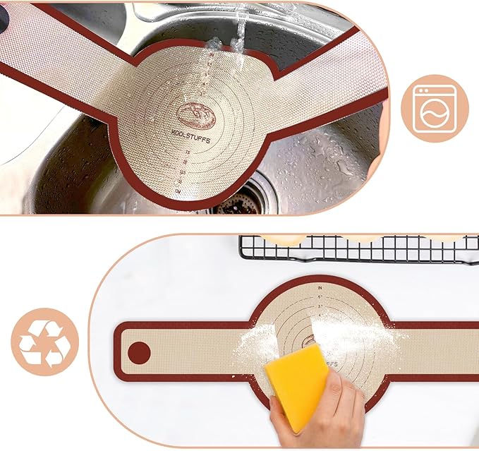 Silicone Bread Sling for Dutch Oven, 2 PCS Non-Stick & Easy Clean Reusable Silicone Baking Mat with Long Handles, Easy to Transfer Sourdough Bread