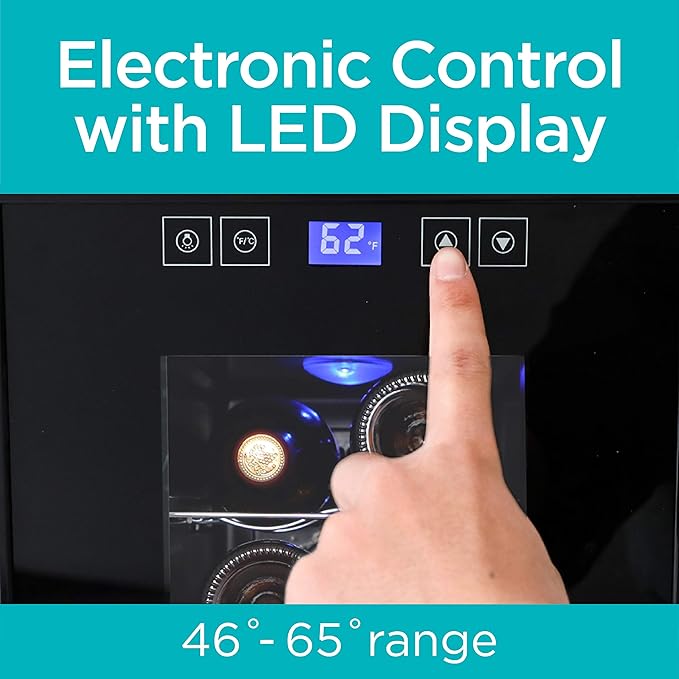 BLACK+DECKER BD60026 Wine Cellar with LED Display (8-Bottle Capacity)