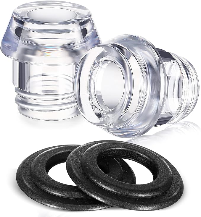 Lounsweer 2 Sets Percolator Parts Top and Washer Ring Compatible with Farberware Yosemite Coffee Percolators Replacement Transparent Coffee Pot Filters
