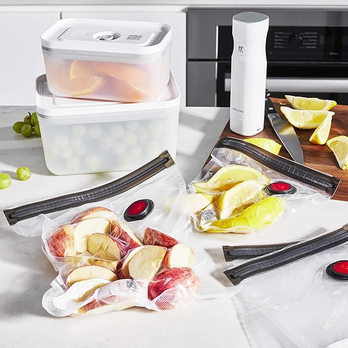 ZWILLING Fresh & Save 7-pc Vacuum Sealer Machine Starter Set, Sous Vide Bags, Meal prep, Airtight Food Storage Containers, Gift Set