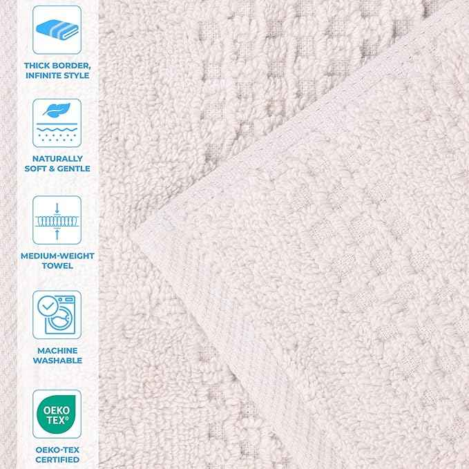 Superior Playa Zero Twist Cotton Medium Weight Towels, for Guest Bath, Bathroom, Shower, Spa, Plush, Quick Dry, Ultra-Soft Towels, Bath Essentials, Waffle Textured, 3 Piece Assorted Towel Set, Silver