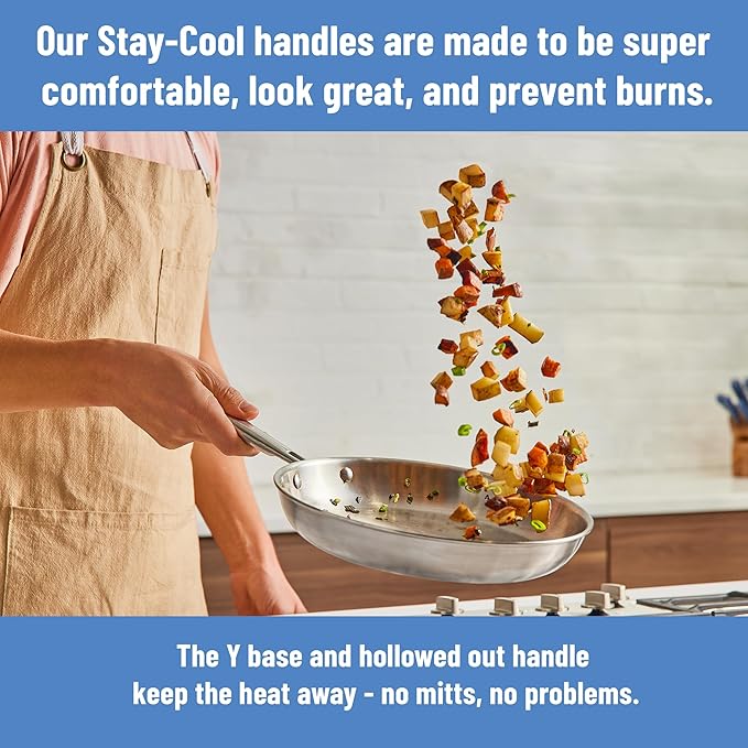 Misen 5-Ply Stainless Steel 6" Frying Pan - Professional Cookware for Induction, Gas and Electric - Dishwasher Safe, Oven Safe to 800°F - Durable, Versatile, Even Heating