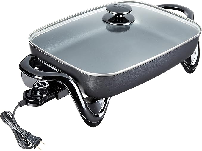 Presto 06852 16-Inch Electric Skillet with Glass Cover & 06626 11 inch Electric Skillet w/glass lid