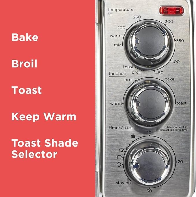 BLACK+DECKER TO1313SBD Toaster Oven, 15.47 Inch, Silver
