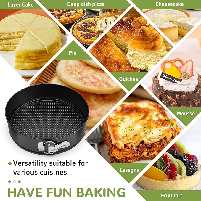 ZeroPone 9 Inch Springform Pan with Removable Bottom, Non-stick Round Spring Form Cake Mold Cheesecake Pan For Baking