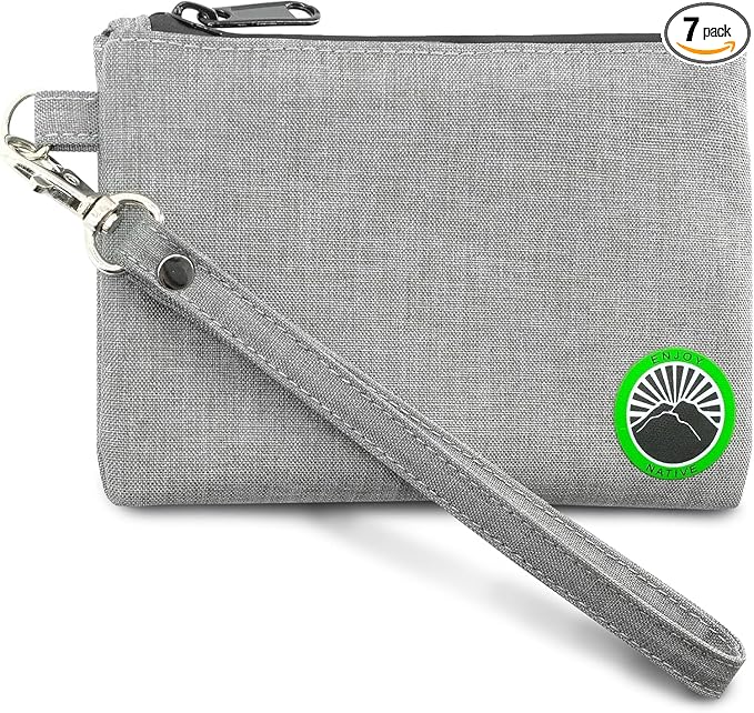 Enjoy Native Small Smell Proof Bag 6" x 4", Odor Resistant, Airtight, Water Resistant, Secure Zipper, Perfect Portable Size, Unisex, Gray, Storage Bag