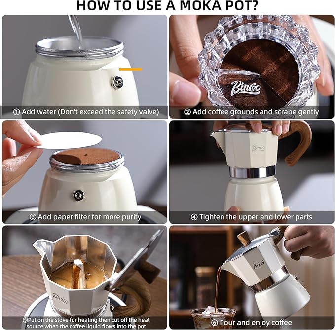Espresso Maker Stovetop,Camping Moka Pot 2 Cup/120ML,Stove Top Espresso Italian Coffee Maker,Easy to Use (Black)