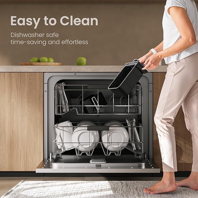 TOPZEE 8 Quart Large Air Fryer - Dual Basket Airfryer with Easy View Windows, Preheat, Air Fry, Roast, Broil, Bake, Dehydrate, 2 Independent 4 QT Nonstick Dishwasher Safe Baskets, Black