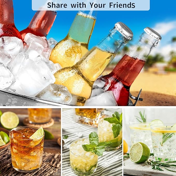 Ice Cube Trays Set of 4 (Green & Gray) - 15 Flexible Silicone Molds with Removable Lids, Easy Release, Stackable, BPA-Free for Whiskey and Baby Food