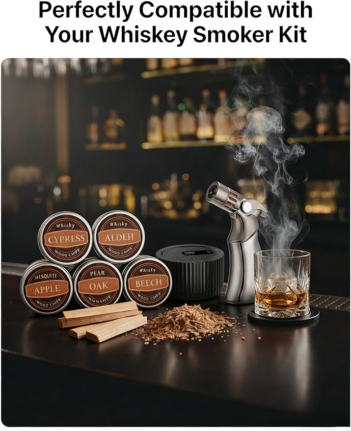 Cocktail Smoker Wood Chips for Whiskey Smoker Kit,Natural Drink Smoker Chips for Cocktails & Bourbon,10 Flavor Smoking Wood Chips Variety Pack,Apple Peach Pear Hickory Oak Cherry Mesquite Alder Beech