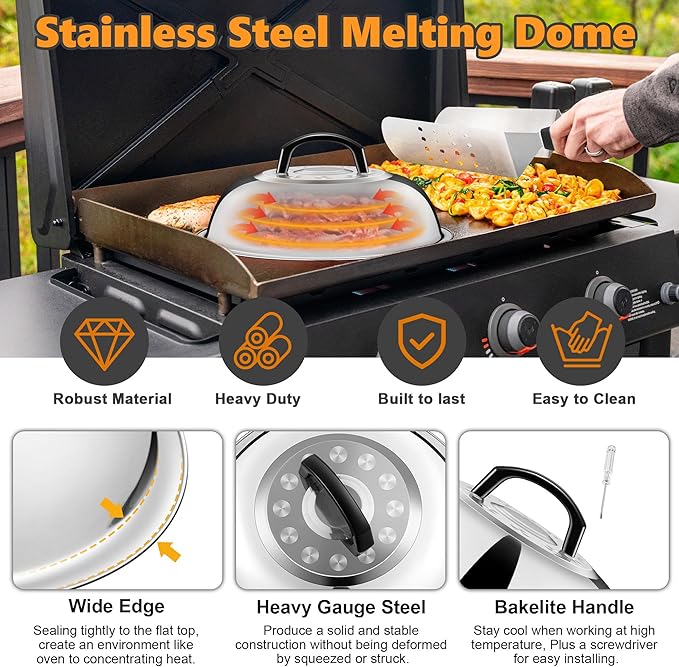 35Pcs Griddle Accessories Kit for Blackstone, Joyfair Flattop Grilling Accessory Tool Set with Stainless Steel Griddles Spatula Smash Burger Press Basting Cover Hamburger Patty Maker for Outdoor BBQ