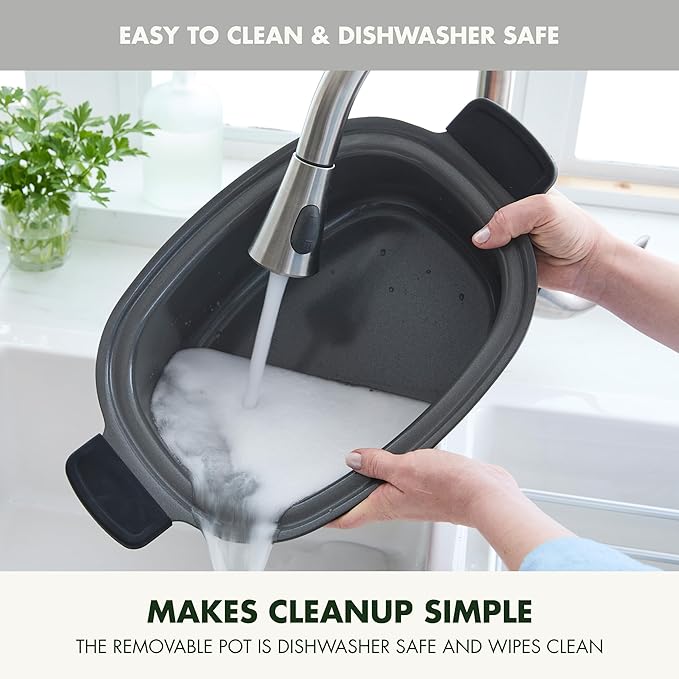 GreenPan Elite 14-in-1 Nonstick 6QT Electric Slow Cooker, PFAS-Free Ceramic Multi-Cooker, In-Pot Browning, Dishwasher Safe Lid & Removable Crock, Stainless Steel Steamer, Silicone Handles, White