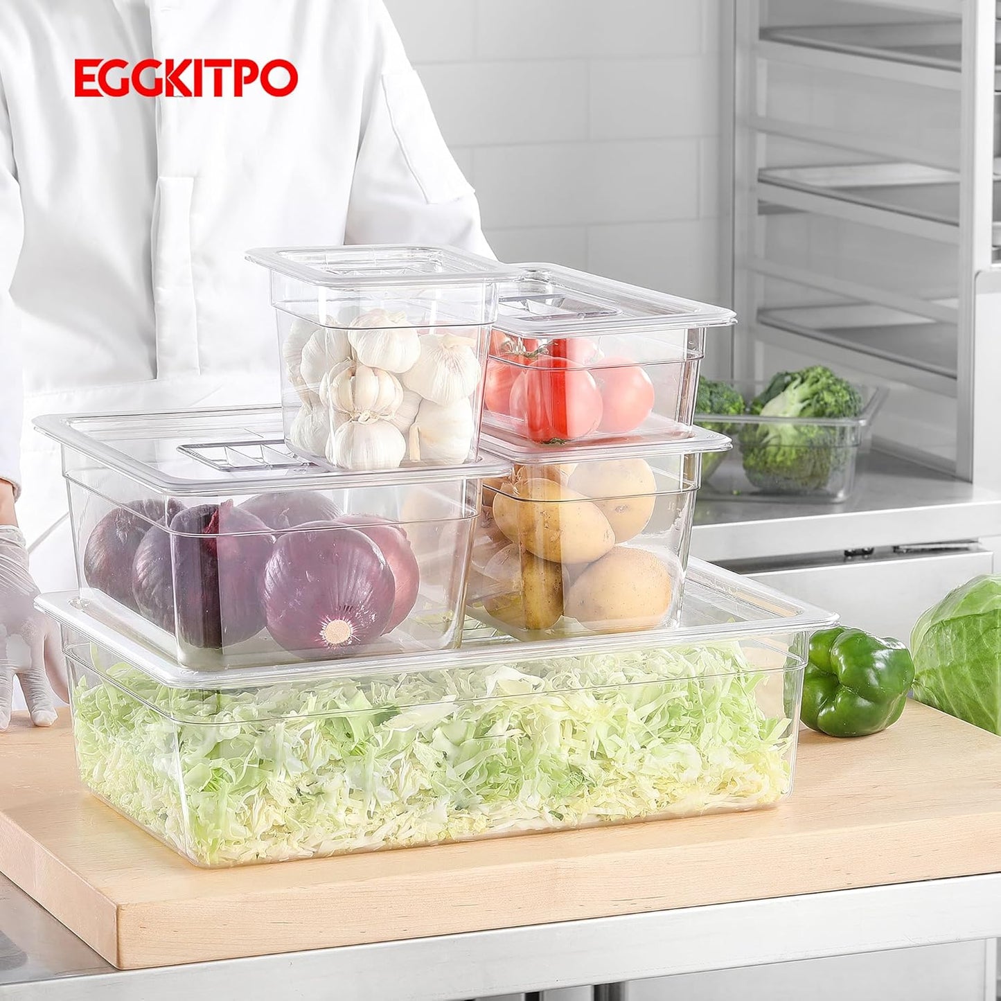 6 PCS Clear Food Pan Lids Universal 1/3 Size Polycarbonate Lids with Handle Food Storagge Container Cover for Commercial Restaurant Hotel Dishwasher Safety BPA Free