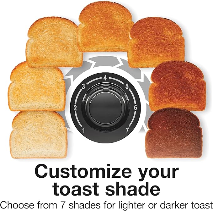Proctor Silex 4 Slice Toaster with Extra Wide Slots for Bagels, Cool-Touch Walls, Shade Selector With 7 Browning Levels, Toast Boost, Auto Shut-off and Cancel Button, Black (24215PS)