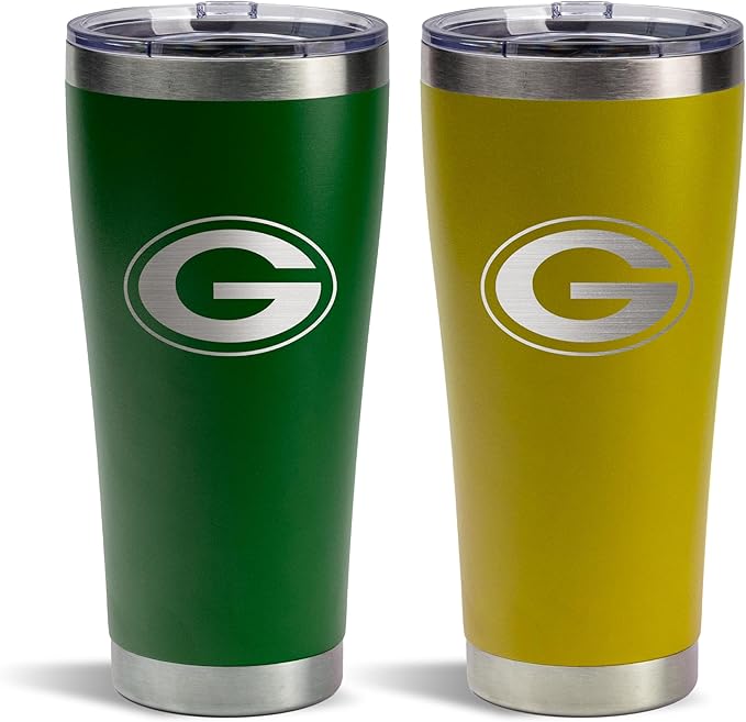 The Memory Company Officially Licenced NFL 30OZ Tumbler Set - 2-Pack Home & Away Stainless Steel Insulated Tumblers with Straws, Double Wall Vacuum Sealed Football Fan Drinkware
