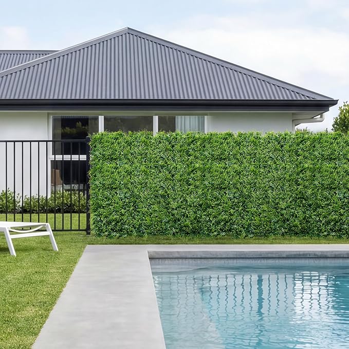 VEVOR Artificial Plant Wall, 12PCS 20 x 20 in Artificial Boxwood Panels, Sun Protection Greenery Backdrop Privacy Hedge Fence, Fake Grass Screen for Wedding, Indoor, Outdoor Garden, Backyard,Ferns