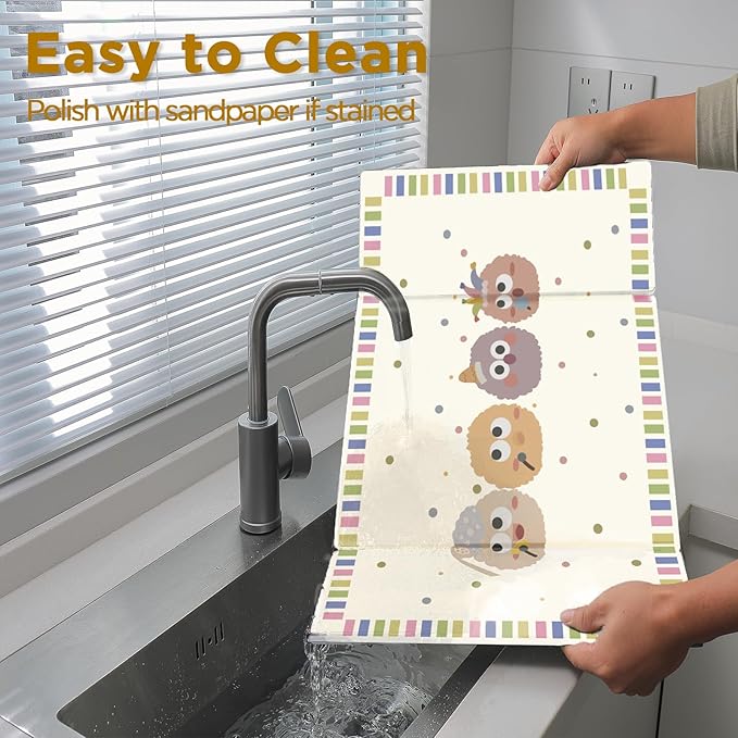Stone Drying Mat for Kitchen Counter, Large Stone Dish Drying Mat - Diatomite Earth Water Absorbing Drying Stone for Kitchen Counter Mat, Quick Dry Stone Mat Kitchen