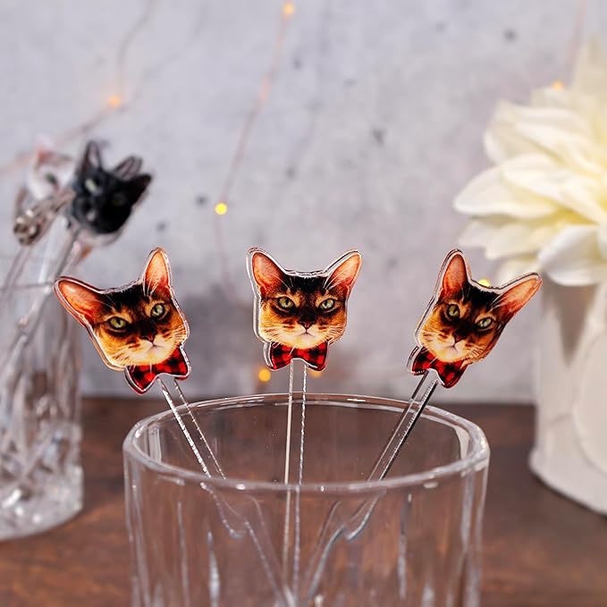 Custom Photo Face Stir Sticks Pack 5-500pcs, Personalized Acrylic Drink Stirrers with Your Photo, Dog, Cat, Logo or Face, Custom Cocktail Swizzle Sticks for Birthday & Graduation Decor