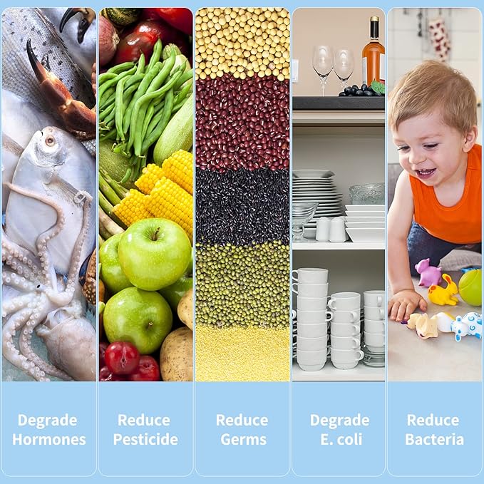 Fruit and Vegetable Washing Machine, Fruit Cleaner Device, Fruit Purifier for with OH-ion Purification Technology for Cleaning Fruit -Sold by Heyjar US Only