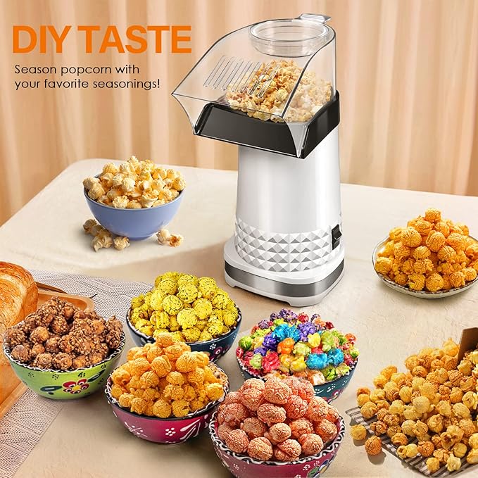 Oil-Free Popcorn Machine – Quick Popcorn in 2-3 Minutes, 4.5 Quart