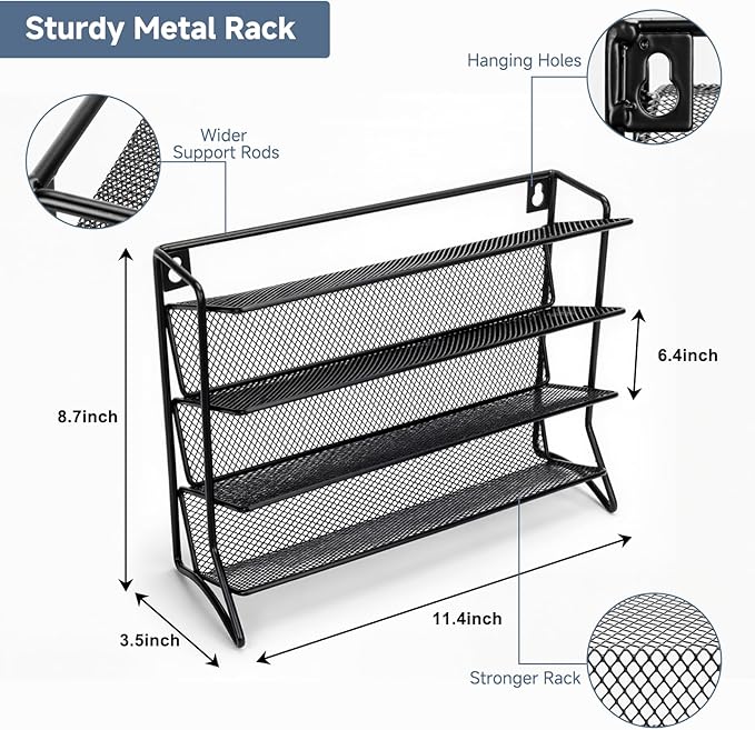 DIDITIME Spice Rack Organizer – 24 Glass Jars, 60 Labels & Marker, Space-Saving Kitchen Countertop, Cabinet & Wall Rack