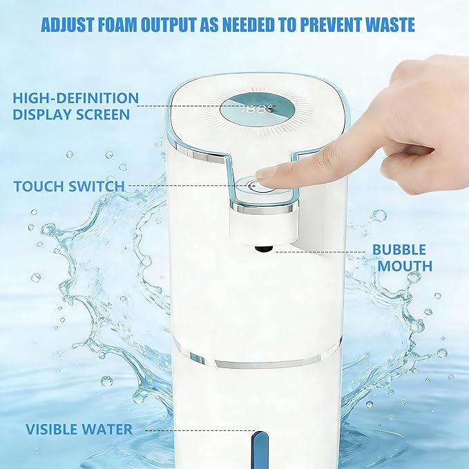 Automatic Soap Dispenser Liquid Touchless,Wall USB Rechargeable 4-Level Adjustable,Large Capacity 14.2oz/420mL Smart Hand Soap Dispenser for Kitchen Bathroom Kids Family