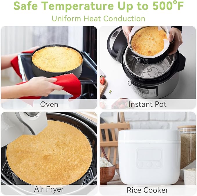 USLAI Springform Pan, 4/6/7/8/9/10 Inch Nonstick Cheesecake Pan with Removable Bottom, Easy to Clean, Ideal for Baking Cakes, Pies and Quiches - 10 Inch