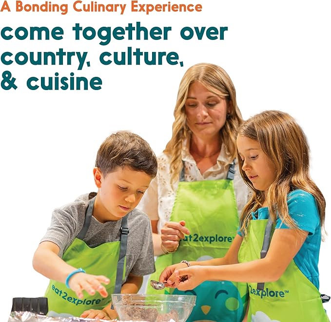 eat2explore Cooking Kits for Kids 14 Pcs – Interactive & Educational Kids Cooking Sets Real for Ages 5 and Up,3 Recipe Cards & Global Ingredients – Perfect for Families and Homeschooling Italy Edition