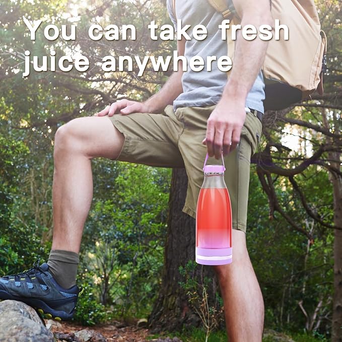 Smoothie Blender Personal Size Juicer 17oz Big Capacity USB-C Rechargeable (Dark Green)