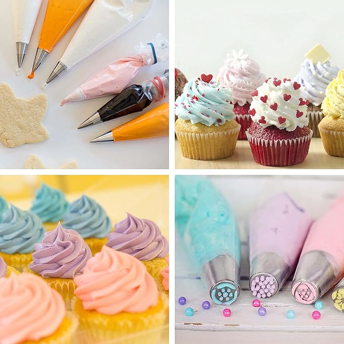 Piping Bags, Pastry Bags 16 Inch 100pcs, Disposable Icing Piping Pastry Bags For Cookie/Cake Decorating Supplies, Anti Burst And Non-Slip Thicken Cake Decorating Bags